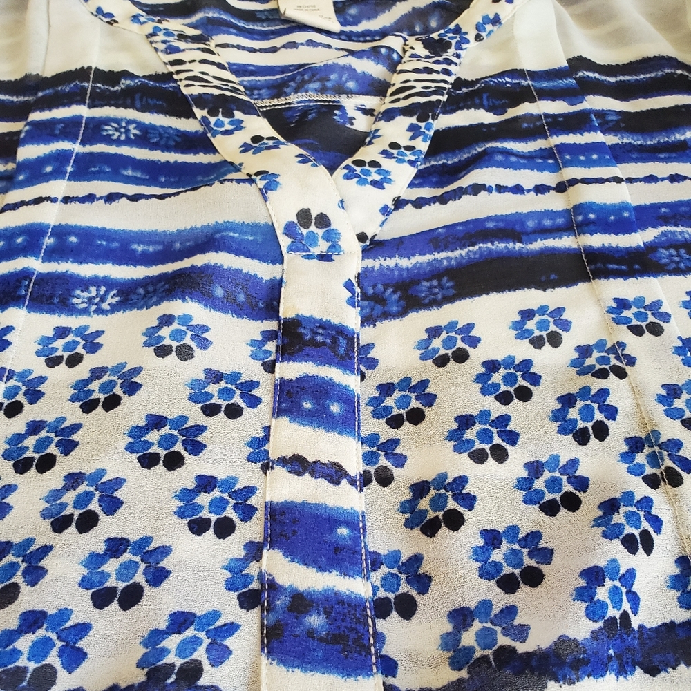 SWIM American Rag 1X Hi-low Boho Swim Cover Up Blue Floral - Picture 7 of 15